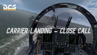 DCS FA18c Bad Weather Carrier Landing  Close Call Amazing graphics [upl. by Zailer]