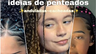 ideias de penteado para cabelos cacheadosandulados ✨️ [upl. by Guenzi349]