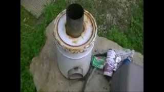 Melting Aluminum in the Rocket Stove [upl. by Llieno]