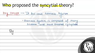 Who proposed the syncytial theory [upl. by Deuno55]