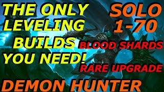 DEMON HUNTER  MOST EFFICIENT LEVELING BUILDS SOLO LEVELING 170 RARE UPGRADE BLOOD SHARDS D3 [upl. by Anyk]