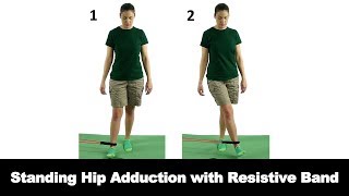 Standing Hip Adduction with Resistive Band  Ask Doctor Jo [upl. by Atiuqes656]