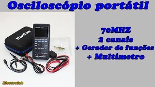 Osciloscópio Hantek 2D72 2 canais 70Mhz  multímetro  gerador de funções [upl. by Delacourt901]