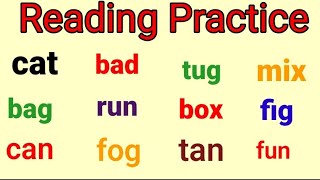 Reading Practice  Three letters words  CVC Words for kids [upl. by Voletta938]