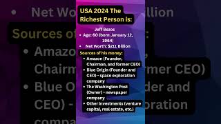 As of 2024 the richest person in the USA shorts [upl. by Lucilia]