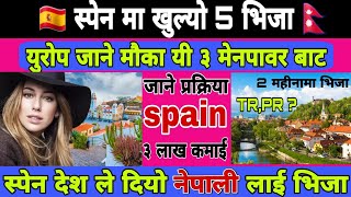 spain visa for nepali  5 visas from Spain  spain work permit visa  spain working visa 2024 [upl. by Barnes]