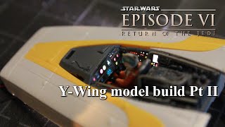 Bandai YWing Model Build Pt II Cockpit Lighting and Painting [upl. by Ernestus]