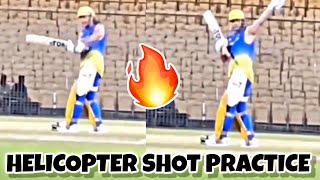 MS Dhoni HELICOPTER SHOT from Practice Session Viral Video 😍 CSK vs RCB IPL 2024 [upl. by Rima373]