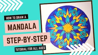 How to Draw a Mandala StepByStep Tutorial for Kids [upl. by Anastatius]