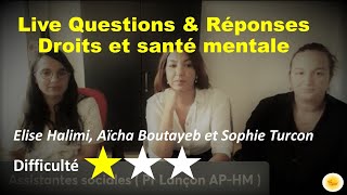 Live YouTube QuestionsRéponses quot Droits et santé mentale quot [upl. by Maice]