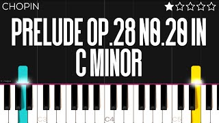 Chopin  Prelude in C Minor Op 28 No 20  EASY Piano Tutorial [upl. by Monagan]