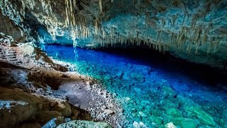 Gruta do Lago Azul Blue Cave Lagoon Bonito Brazil Mato Grosso Brasil Travel Video [upl. by Yalc]