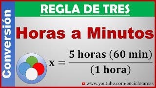 REGLA DE TRES SIMPLE DIRECTA Conversión de Horas a minutos  h a min  Ejemplo 1 [upl. by Colman]