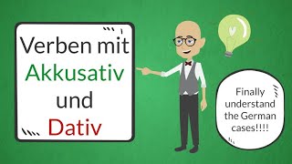 Deutsch lernen  Learn German A2  Verben im Akkusativ und Dativ  The German cases in under 8 min [upl. by Suedama]