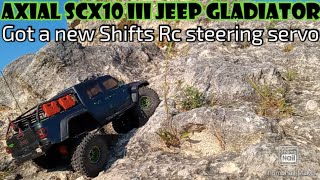 Axial SCX10 III Jeep Gladiator testing new steering servo Wjbsrcs6273 [upl. by Ecitsuj14]