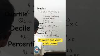 Formula of Median Quartile Decile Percentile for group data statistics [upl. by Cardew569]