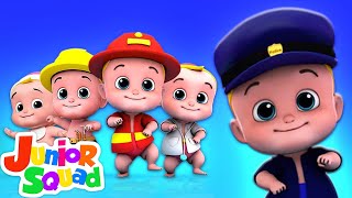 Five Little Babies Jumping On The Bed  Nursery Rhymes Songs For Kids By Junior Squad [upl. by Hepsiba]