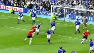 David Beckham 25 yard Free kick Man UTD vs Everton 11 05 2003 [upl. by Meek]