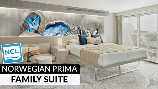 Norwegian Prima  Family Suite with Large Balcony Walkthrough Tour amp Review 4K  NCL PR1MA Cat SL [upl. by Glasgo708]