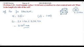 Gold atomic radius  0144 nm crystallises in a facecentred unit cell [upl. by Torry287]