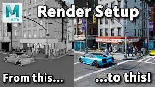 Rendering a complex scene  Part 17 Introduction to Render Setup [upl. by Jarad]