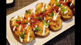 Easy and delicious Double Baked Potato Skins [upl. by Acinorev]