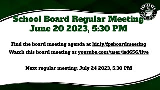 Regular School Board Meeting June 20th 2023 [upl. by Oiramrej155]