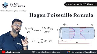 Viscous Flow Through a Circular Pipe  Hagen Poiseuille Formula Hindi [upl. by Atelokin]