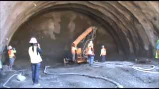 Shotcrete  Low Slump Concrete with Fibers for Tunnel Lining [upl. by Annahael]