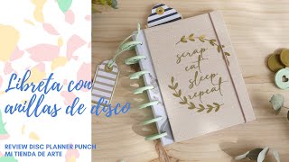 LIBRETA CON ENCUADERNACIÓN ANILLAS DE DISCO  REVIEW PLANNER DISC PUNCH craftelieronlinestore [upl. by Sert79]