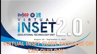 VINSETDAY 1Guide answers in Exit Quizzes [upl. by Pru]