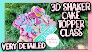 3D Shaker Cake Topper Tutorial Class  Silhouette Studio  Very Detailed [upl. by Hajile]