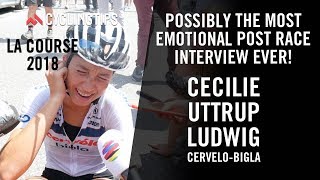 La Course 2018 Cecilie Uttrup Ludwig And you thought John Degenkolb was emotional [upl. by Eimar690]