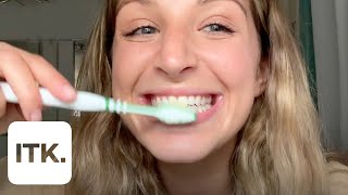 Simple natural way to whiten teeth at home using baking soda [upl. by Flan257]