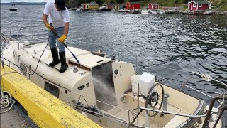 EP 18  Bayfield 29 Sailboat Restoration  Part 3 Initial Repairs On Previously Sunken Rescued Boat [upl. by Sibby]