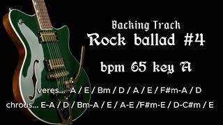 Rock ballad 4 Backing Track bpm65 key A [upl. by Ecirpac916]