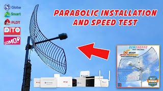 Parabolic Antenna Ultra MiMo 48dBi 2x24dBi Installation and Speedtest [upl. by Georgette491]