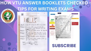 HOW VTU ANSWER BOOKLETS ARE CHECKED TIPS FOR WRITING EXAMS [upl. by Dolly]