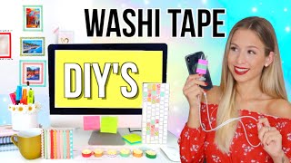 WASHI TAPE IDEEN ✂️ 5 Washi Tape DIYs  HACKS  DIY Deutsch [upl. by Curkell]