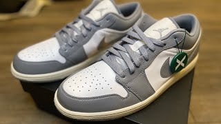 StockX unboxing Air Jordan 1 Low “Vintage Stealth Grey” [upl. by Dhaf877]