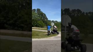 Trx wheelie fail hit stop sign bikelife [upl. by Nimajeb]