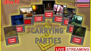 LIVE CARRYING PARTY  GIVEAWAYS DESSERT TEMPLE  STEAMPUNK SEWERS IN ROBLOX DUNGEON QUEST [upl. by Jule]