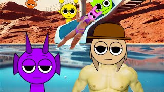 Pool party on Mars  Incredibox Sprunki 💗🩷👽🥳 [upl. by Ellimahs509]