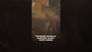 Georgia Protests Outside Parliament Police Fire Water Cannons  Subscribe to Firstpost [upl. by Aulea]