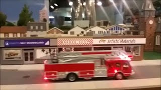 187 HO Scale Motorized Fire Truck with working lights and siren [upl. by Nerua44]