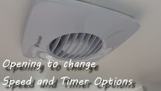 Xpelair DX100BTS Fan Shroud Removal and Changing Run Time And Speed Settings [upl. by Brina195]