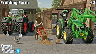 Cleaning Cows Stables with Shovel amp Wheelbarrow Picking Up Hay Bales│Frühling│FS 22│Timelapse2 [upl. by Nahor]