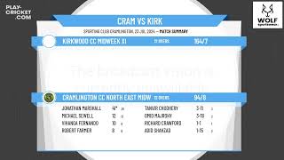 Cramlington CC North East Midweek XI v Kirkwood CC Midweek XI [upl. by Spiro]