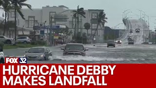 Hurricane Debby makes landfall in Florida [upl. by Ellerey]