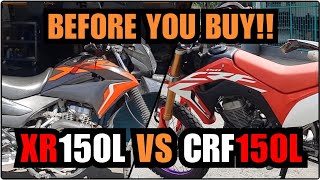 HONDA XR150L vs CRF150L  Which 150cc DUALSPORT Commuter is best FOR YOU  TheManoy66 [upl. by Enirroc]